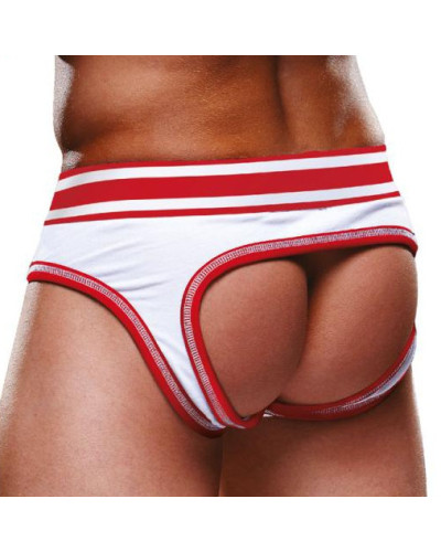 Bottomless Open Brief Prowler Blanc-Rouge  Couleur principale:Blanc Couleur secondaire:Rouge