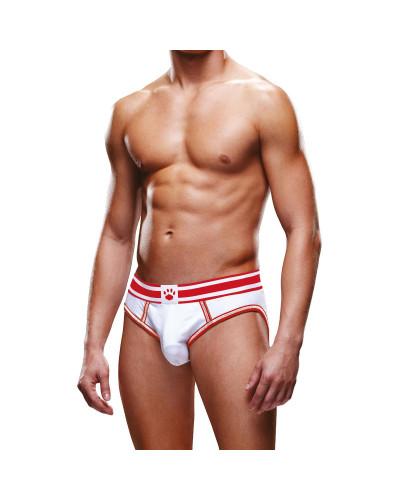 Bottomless Open Brief Prowler Blanc-Rouge  Couleur principale:Blanc Couleur secondaire:Rouge