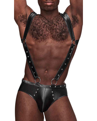 Bottomless et Harnais Uranus Male Power  Couleur principale:Noir