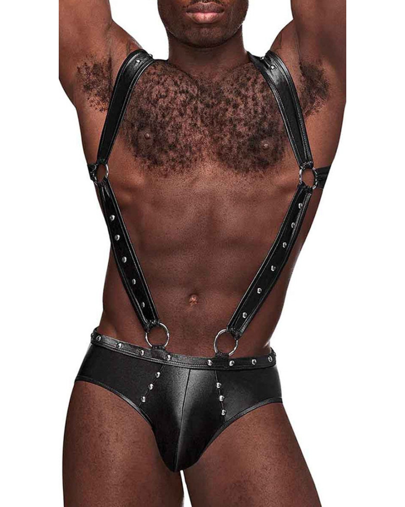 Bottomless et Harnais Uranus Male Power  Couleur principale:Noir
