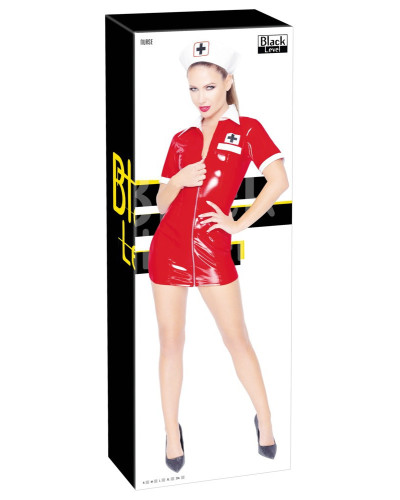Tenue Infirmière Vinyl Nurse Rouge  Couleur principale:Rouge