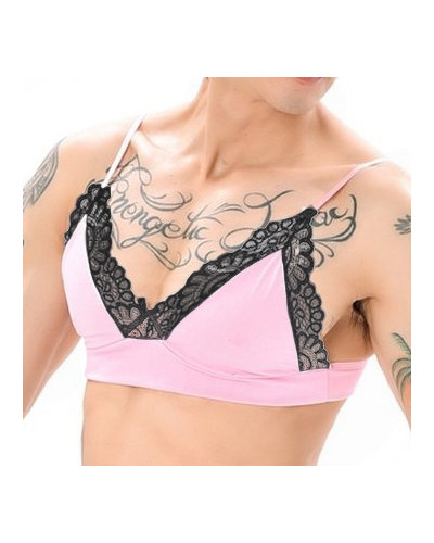 Soutien-Gorge Lace Border Rose-Blanc  Couleur principale:Rose Couleur secondaire:Blanc