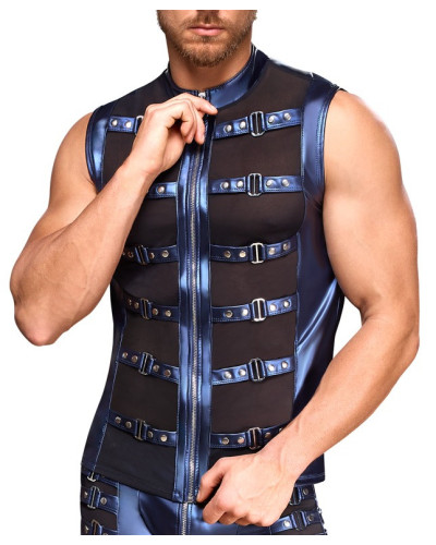 Veste avec zip Top Eclino Bleu métallisé  Couleur principale:Bleu