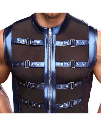 Veste avec zip Top Eclino Bleu métallisé  Couleur principale:Bleu
