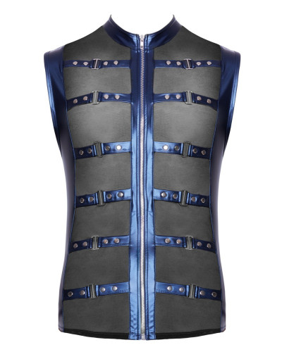 Veste avec zip Top Eclino Bleu métallisé  Couleur principale:Bleu