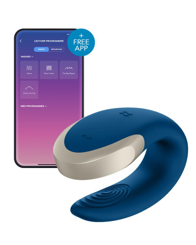 Stimulateur connecté DOUBLE LOVE LUXURY Bleu 