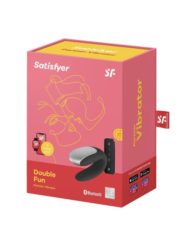 Double stimulateur connecté Double Fun Satisfyer Noir 