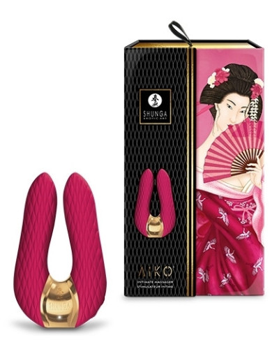 Double stimulateur intime Shunga AIKO Framboise 
