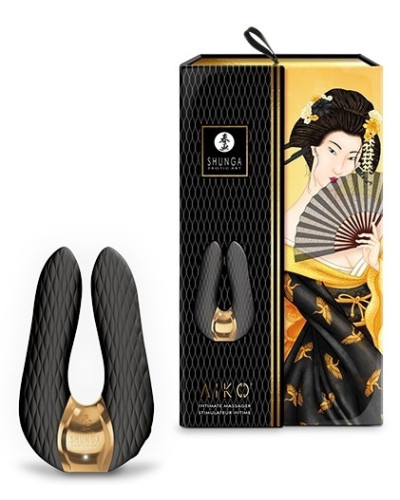 Double stimulateur intime Shunga Aiko Noir 