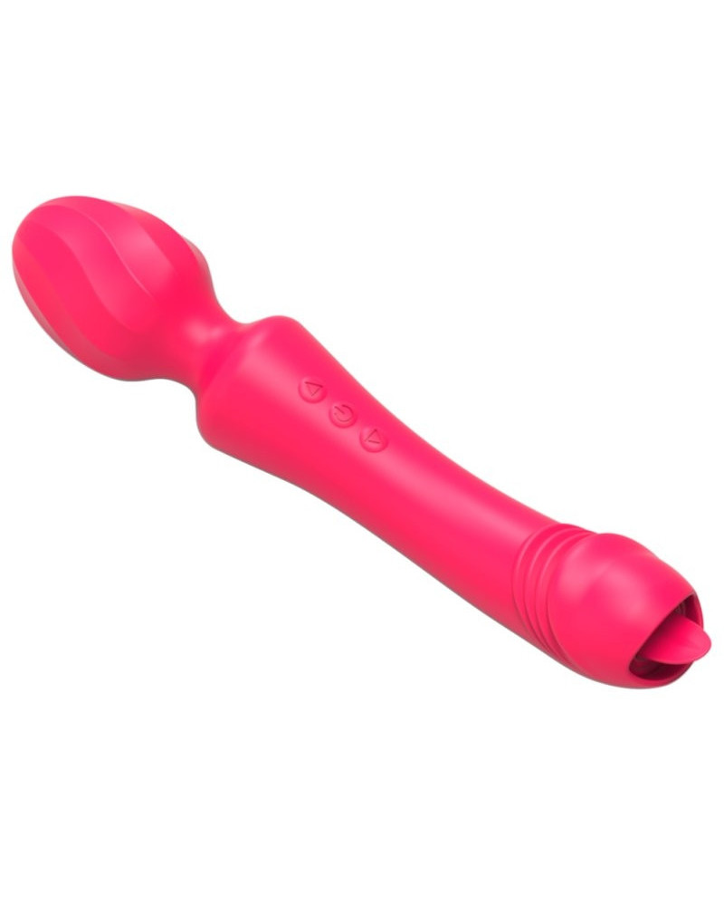 Wand avec langue Magic Head 20cm Rouge 