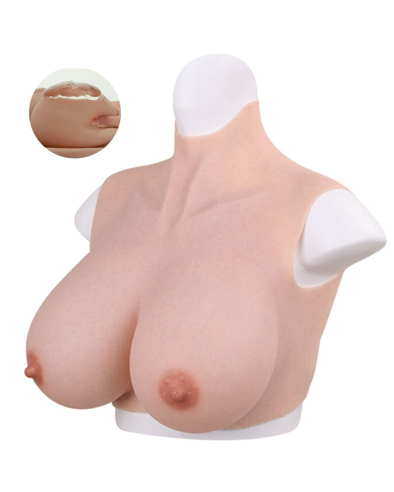 Buste Seins réalistes Silicone Col haut Bonnet B 