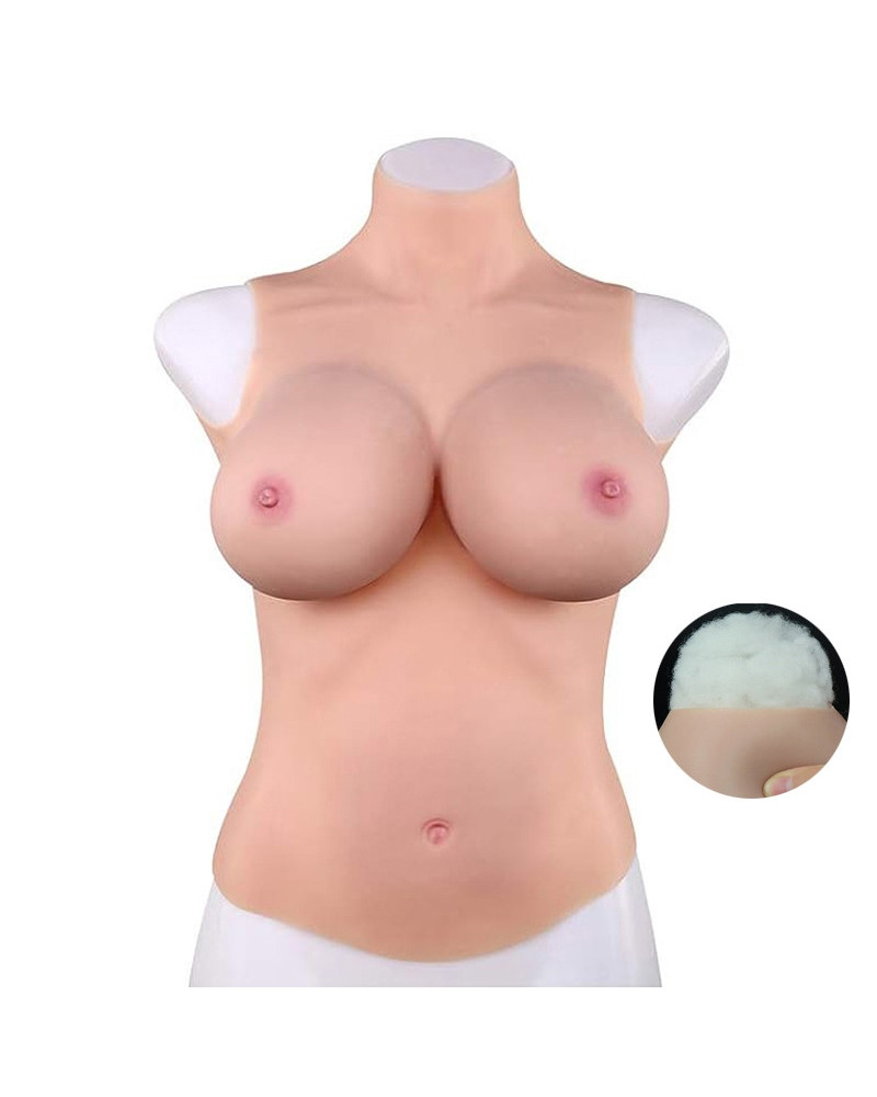 Buste Entier Seins Réaliste Coton - Col haut - Bonnet E 