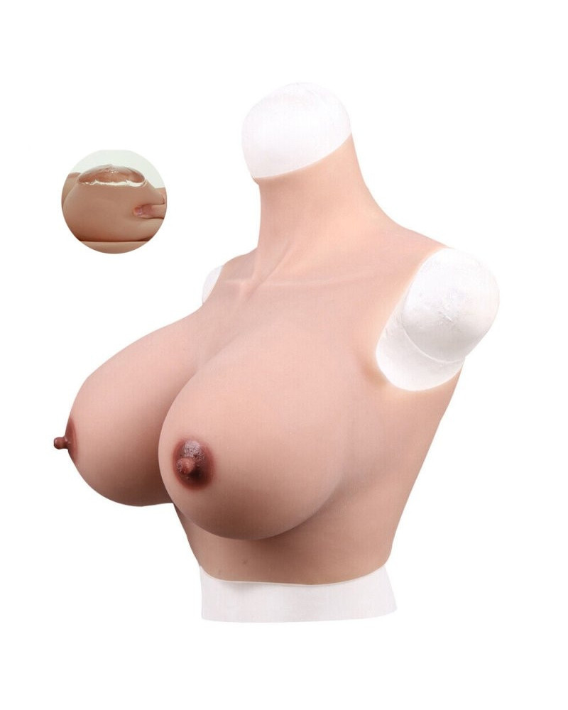 Buste Seins Silicone | Col haut | Bonnet D 