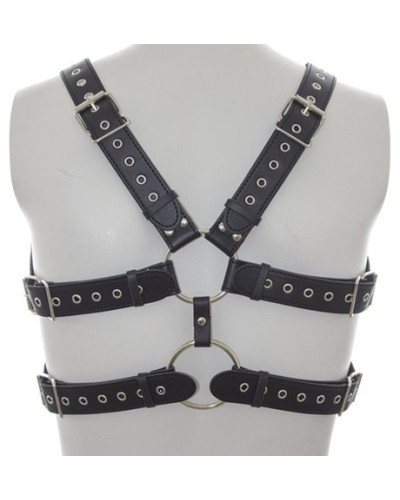 Harnais Double Belt Simili noir 