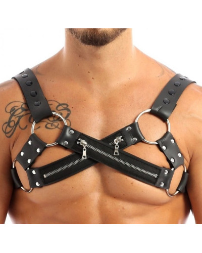 Harnais en néoprène Cross Body Zip Noir 