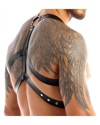 Harnais lanières Fines Thin Chest Simili Noir 