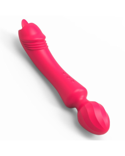 Wand avec langue Magic Head 20cm Rouge 