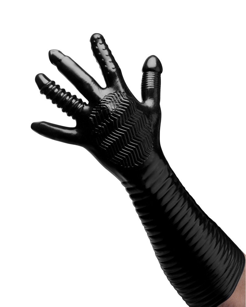 Gant Long Texturé Pleasure Fister Noir 
