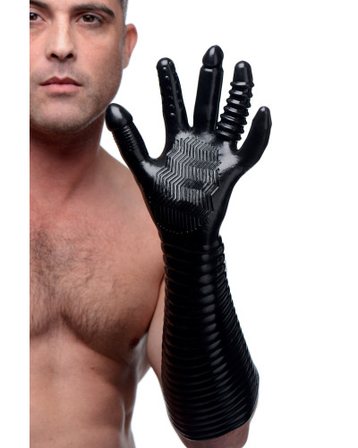 Gant Long Texturé Pleasure Fister Noir 