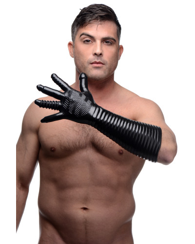 Gant Long Texturé Pleasure Fister Noir 