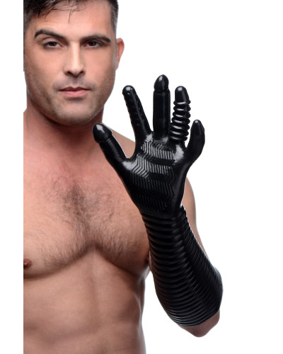 Gant Long Texturé Pleasure Fister Noir 