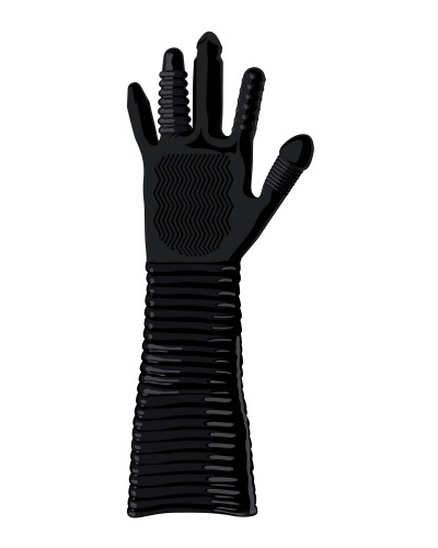 Gant Long Texturé Pleasure Fister Noir 