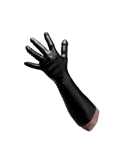 Gant Long Texturé Pleasure Fister Noir 