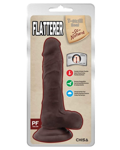 Gode réaliste Flatterer 14 x 4 cm Marron 