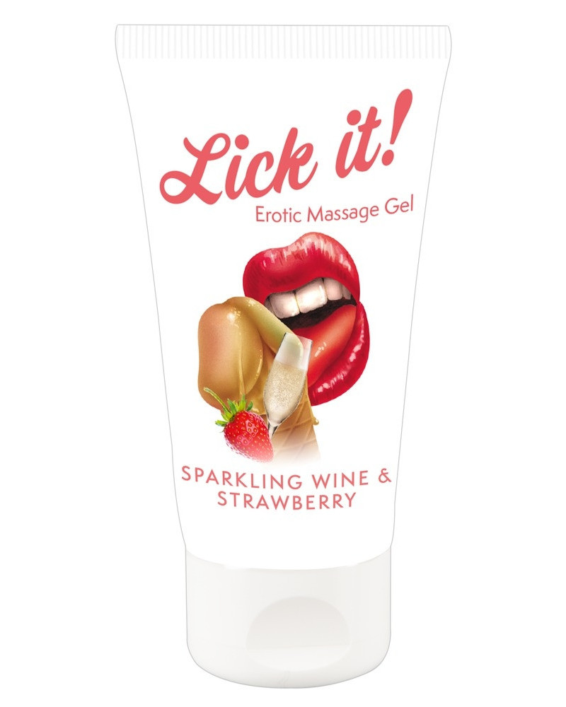 Gel de Massage Vin Pétillant & Fraise 50ml 