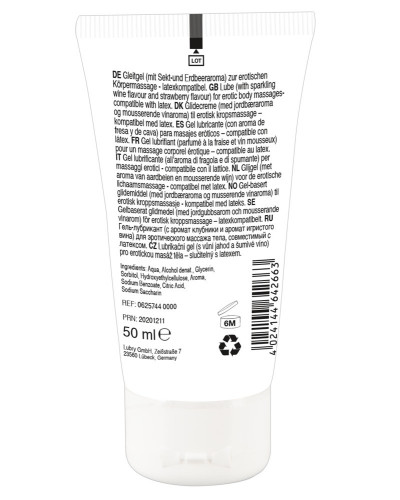 Gel de Massage Vin Pétillant & Fraise 50ml 