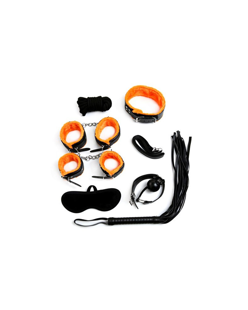 Kit Bondage 7 Pièces Noir/Orange 