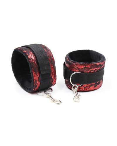 Kit Bondage Collier + Menottes Rouge 