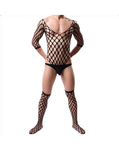 Combi Filet avec Chaussettes Noir 