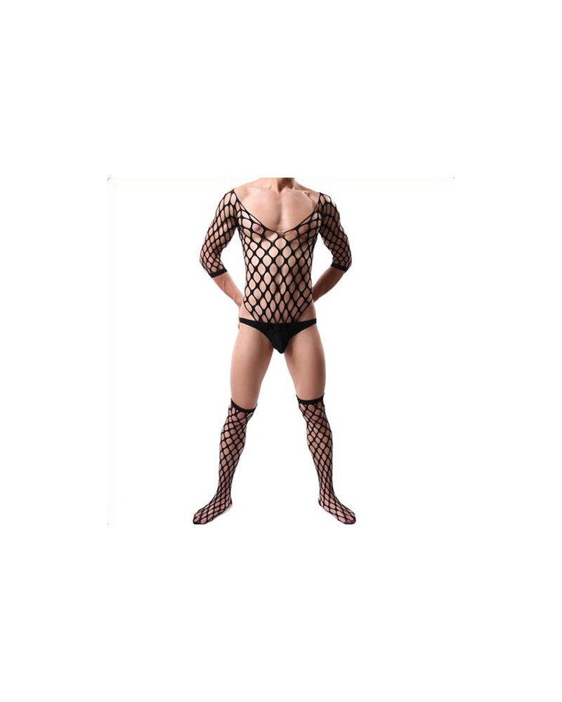 Combi Filet avec Chaussettes Noir 