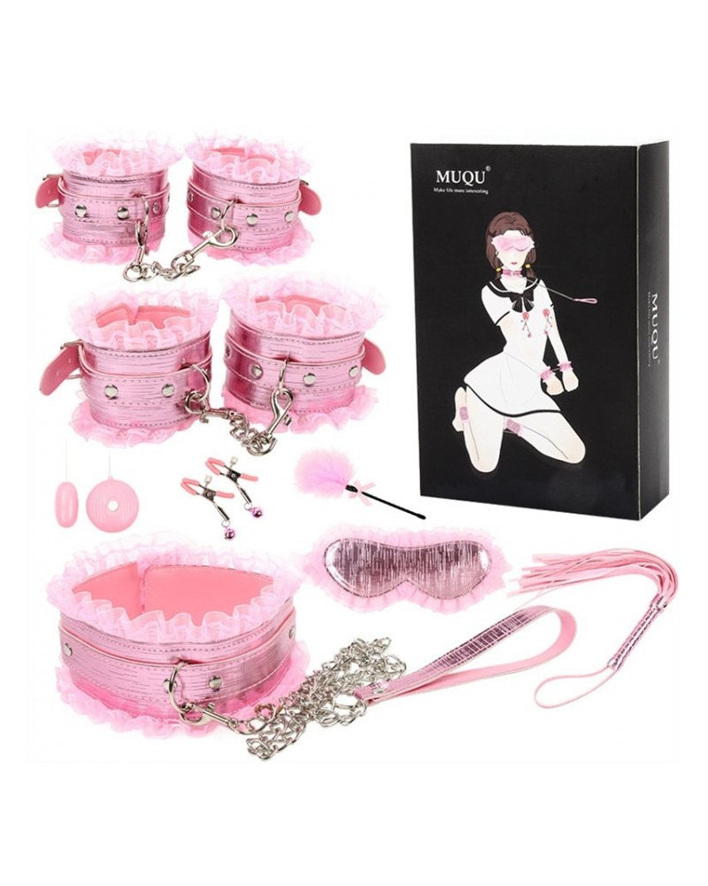 Coffret Bdsm lace Light 8 Pièces Rose 