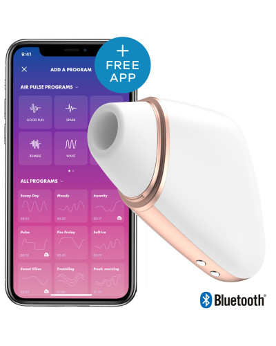 Stimulateur de clitoris connecté Love Triangle Satisfyer Blanc 