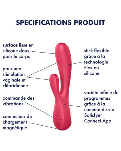 Rabbit connecté Mono Flex Satisfyer Rose 