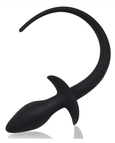 Plug Queue de chien silicone 7.5 x 3.1cm Noir 