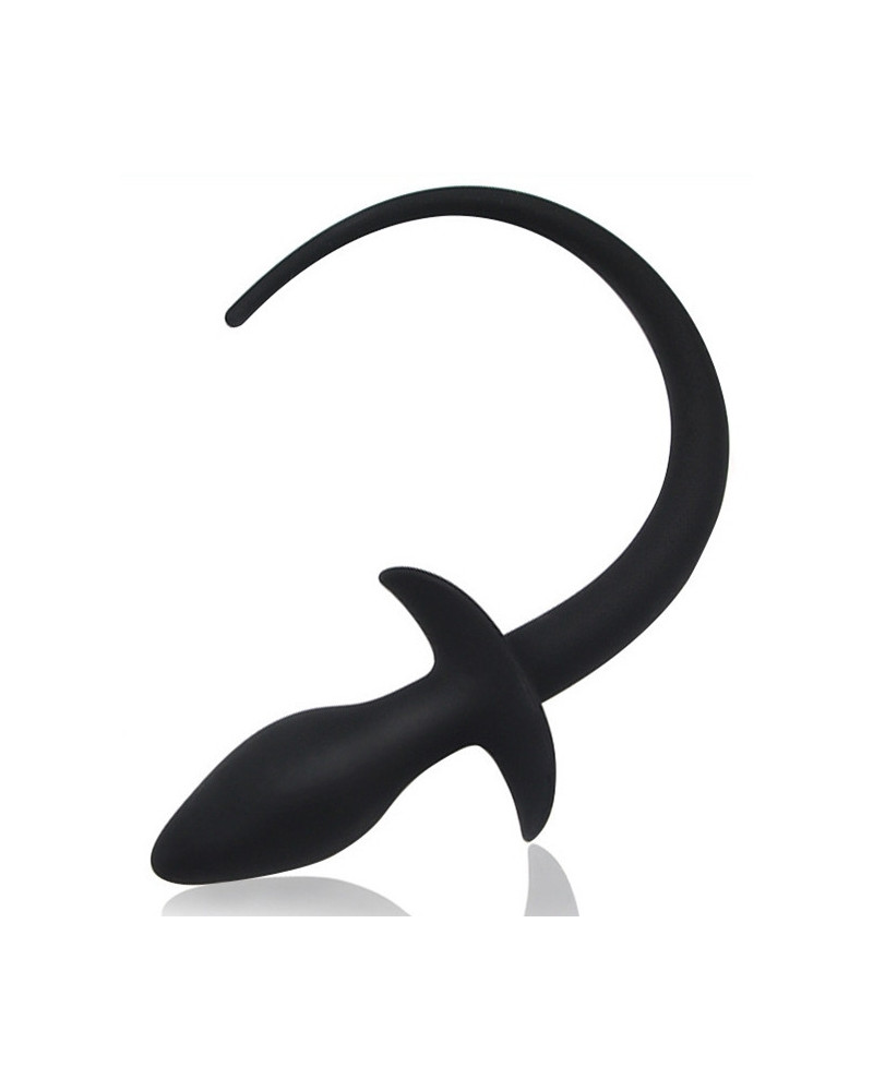 Plug Queue de chien silicone 7.5 x 3.1cm Noir 
