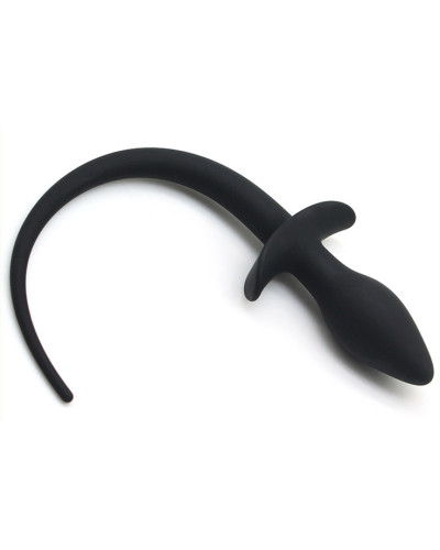 Plug Queue de chien silicone 7.5 x 3.1cm Noir 