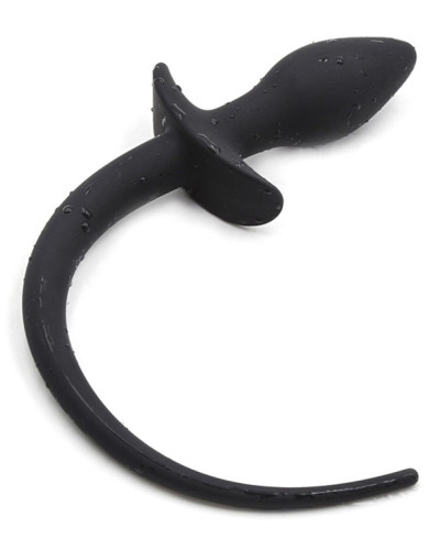 Plug Queue de chien silicone 7.5 x 3.1cm Noir 