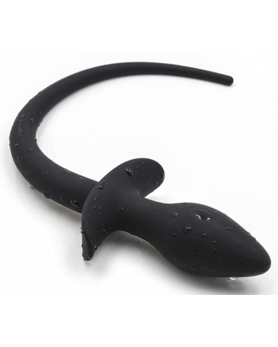 Plug Queue de chien silicone 7.5 x 3.1cm Noir 