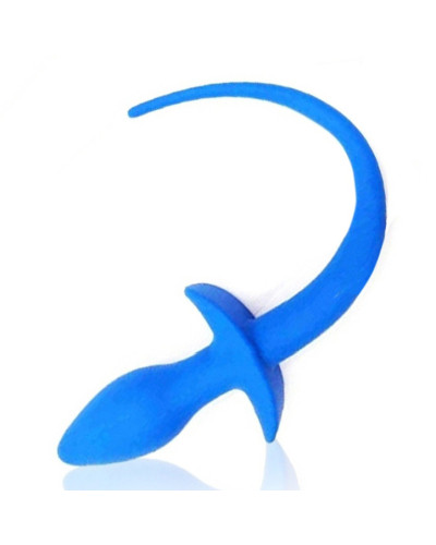 Plug Queue de chien silicone 7.5 x 3.1cm Bleu 
