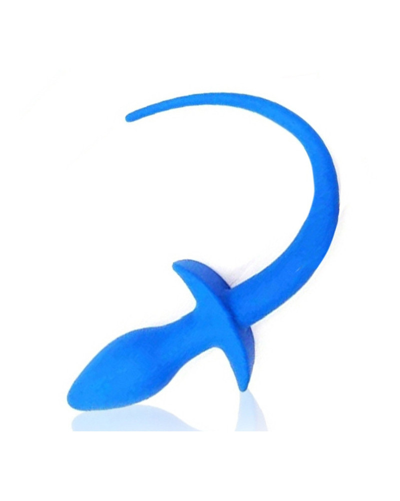 Plug Queue de chien silicone 7.5 x 3.1cm Bleu 