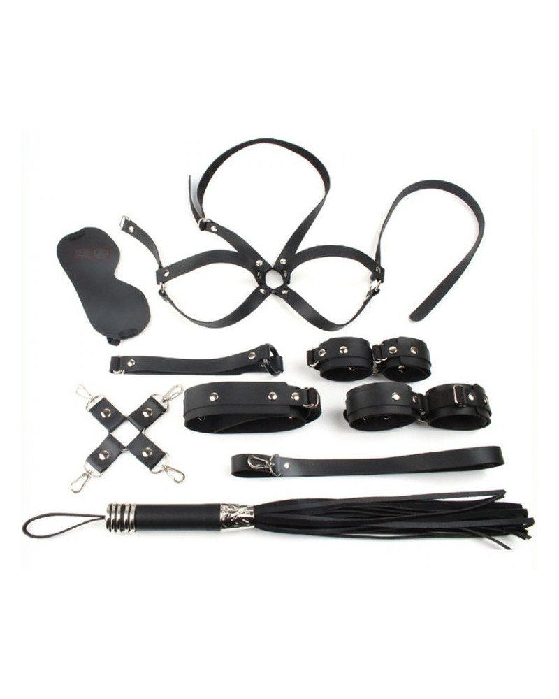 Coffret Bondage SM Obedience 10 Pièces Noir 