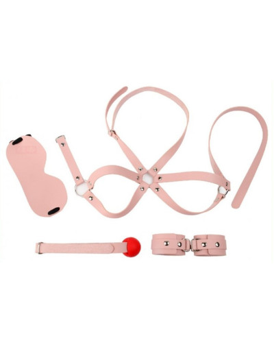 Kit d'Initiation BDSM Obedience 4 Pièces Rose 