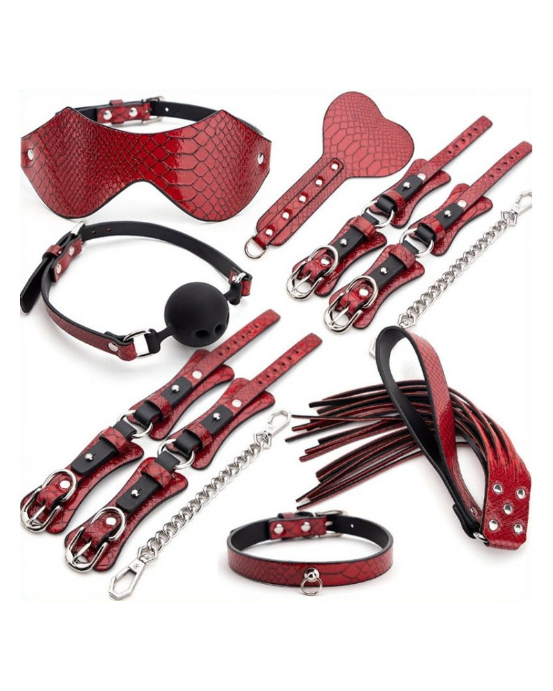 Kit BDSM 7 Pièces Caïman Rouge 